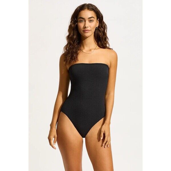 Seafolly strój kąpielowy jednoczęściowy damski Bandeau  czarny 11099-861 11099.861