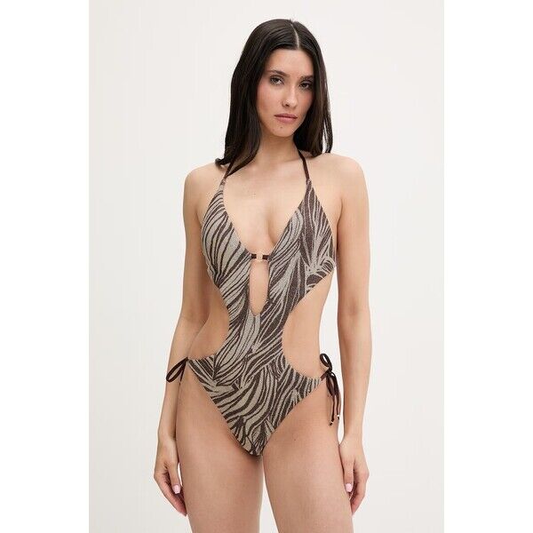 Guess strój kąpielowy jednoczęściowy damski ZOE  brązowy E6GJ22 KF450 E6GJ22.KF450