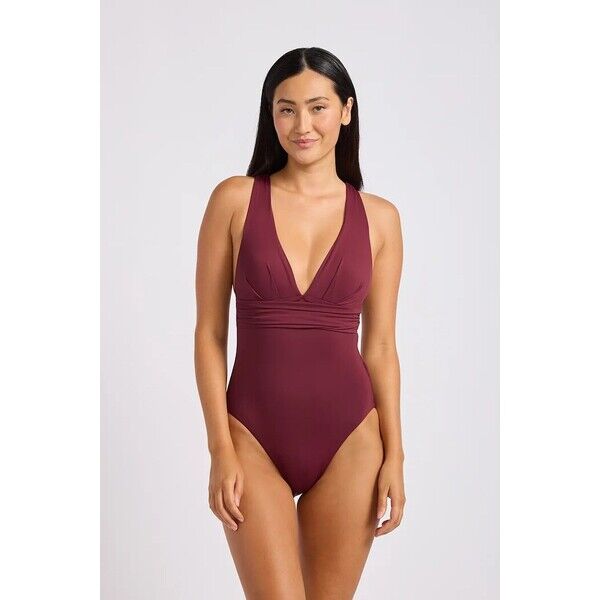 Seafolly strój kąpielowy jednoczęściowy damski Cross Back  bordowy 10950-942 10950.942