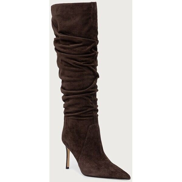 MICHAEL Michael Kors kozaki na szpilce damskie zamszowe Dawn Heeled Boot  brązowe 40F5DWHB5L.251