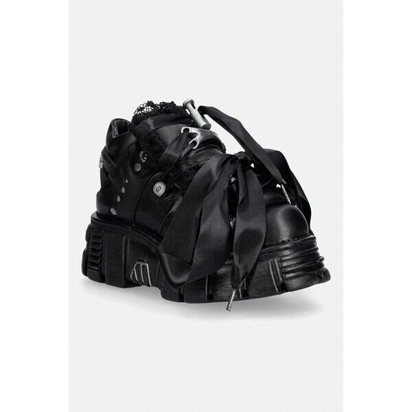 New Rock CRUST NEGRO, TOWER buty damskie skórzane  czarne na platformie M-106MXL-C2 M.106MXL.C2