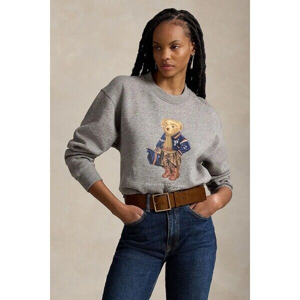 Polo Ralph Lauren bluza damska z bawełną  szara 211B17788
