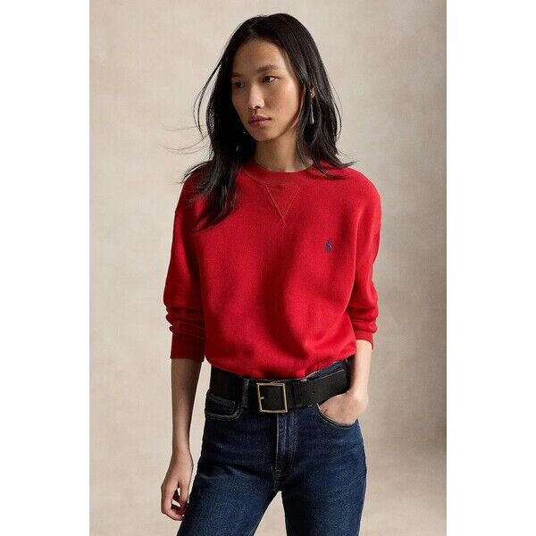 Polo Ralph Lauren bluza damska z bawełną  czerwona 211971697