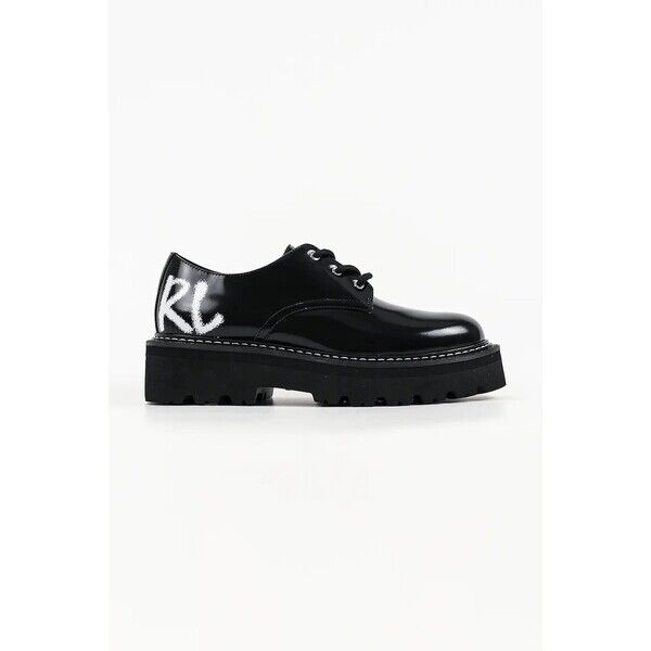 Karl Lagerfeld półbuty damskie skórzane Kyla  czarne KL43426 KL43426.000