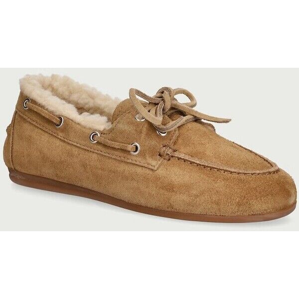 Posa loafersy damskie zamszowe Boat Loafer  beżowe PW29.209
