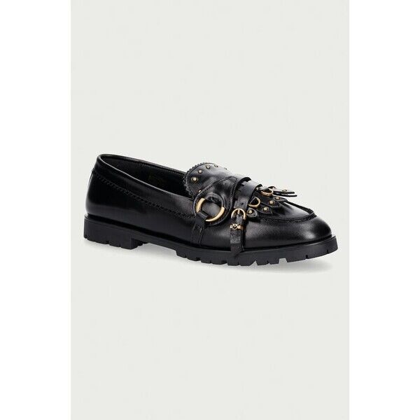 Pinko mokasyny damskie skórzane Nora 08  czarne SD0681P185Z99 SD0681.P185.Z99
