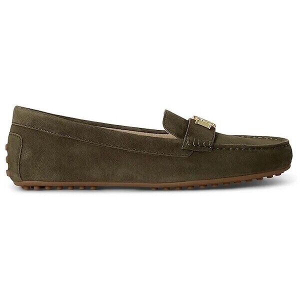 Lauren Ralph Lauren mokasyny damskie zamszowe Barnsbury  zielone 802821629036 802821629036.300