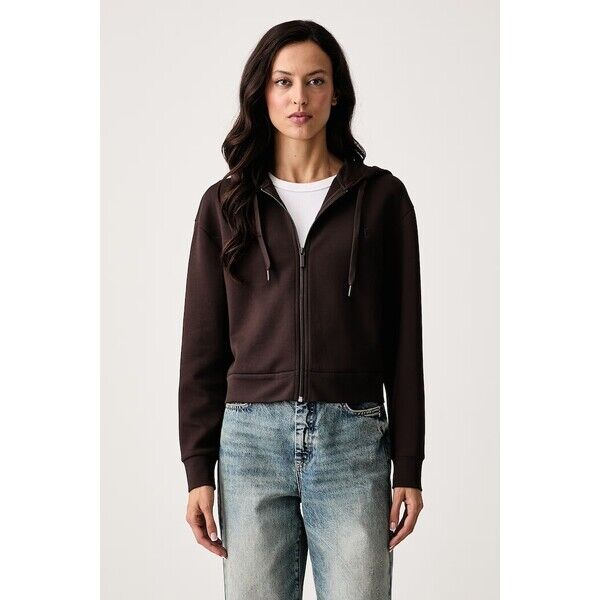 Armani Exchange bluza z kapturem damska z bawełną  brązowa XW000822 AF10818 XW000822.AF10818