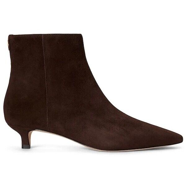 Lauren Ralph Lauren botki na szpilce damskie zamszowe Frncsa Bt Hl  brązowe 802P15722002 802P15722002.200
