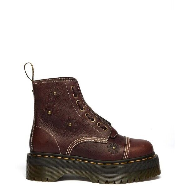 Dr. Martens buty damskie skórzane Sinclair Flower  brązowe DM42818200