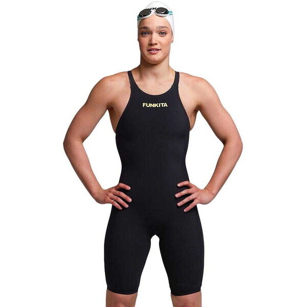 Damski strój startowy z odkrytymi plecami Funkita Apex Viper Kneeskin (Black Attack)