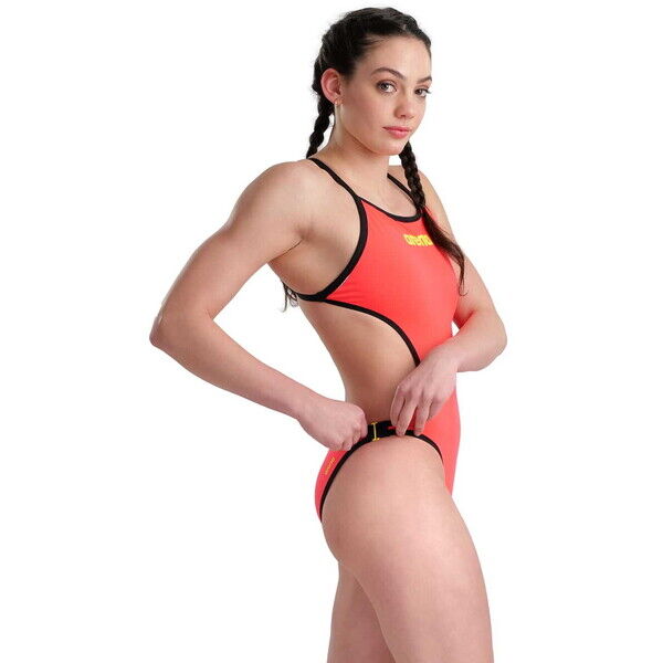 Dwustronny jednoczęściowy strój kąpielowy Arena Rule Breaker Hooked (Black-Fluo Red) Arena One Piece black-fluo red