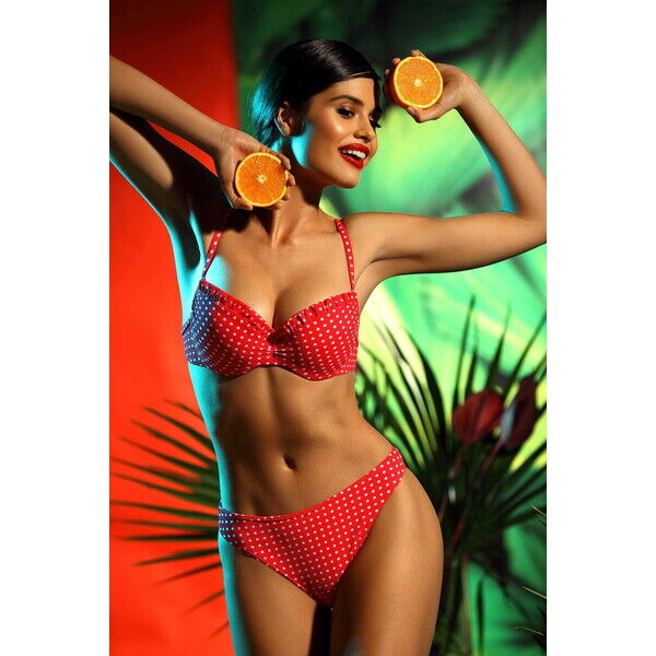 Lorin Czerwony strój kąpielowy dwuczęściowy z falbankami L2431 DE96-53692