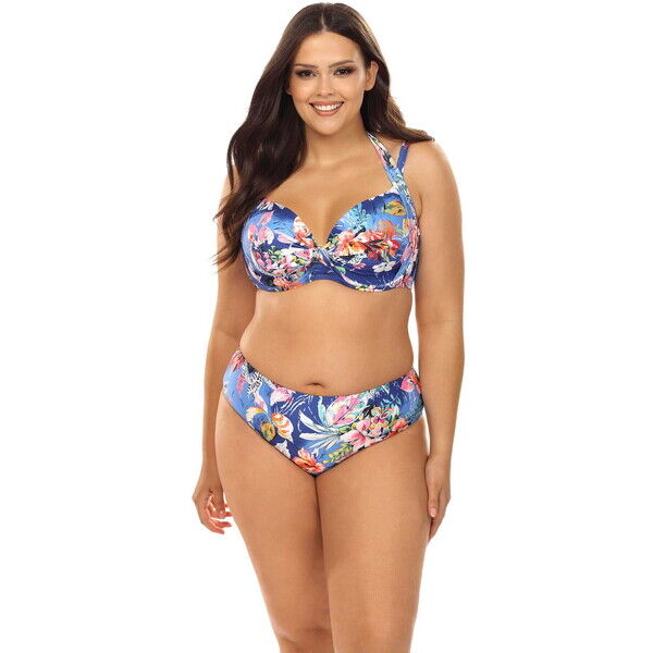 Lorin Kolorowy dwuczęściowy strój kąpielowy Plus Size L2414 1C50-68851