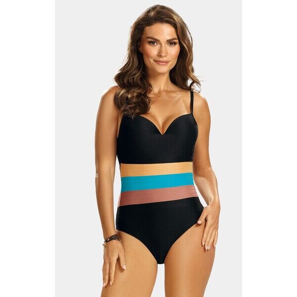 Feba Czarny strój jednoczęściowy push-up F28C/891 Trio F28C/891/24