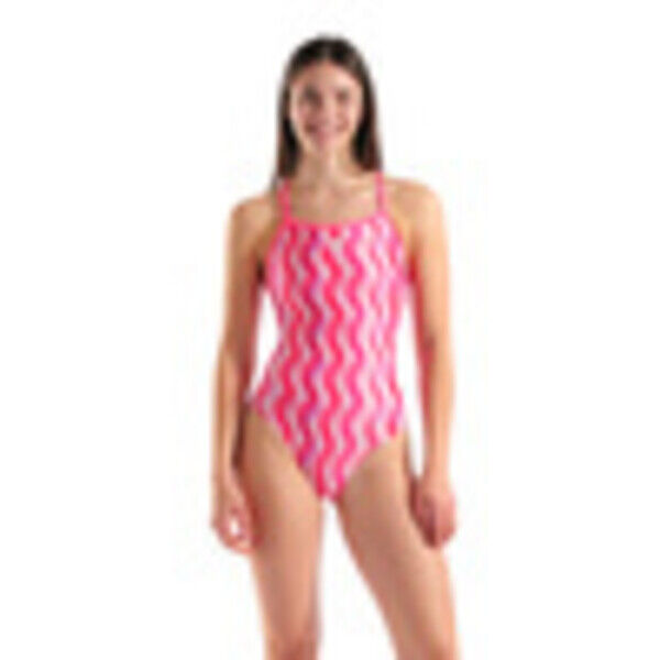 Strój kąpielowy damski Arena Women's Ripple Print Swimsuit Lightdrop Multi Pink-Shocking Pink 010980990