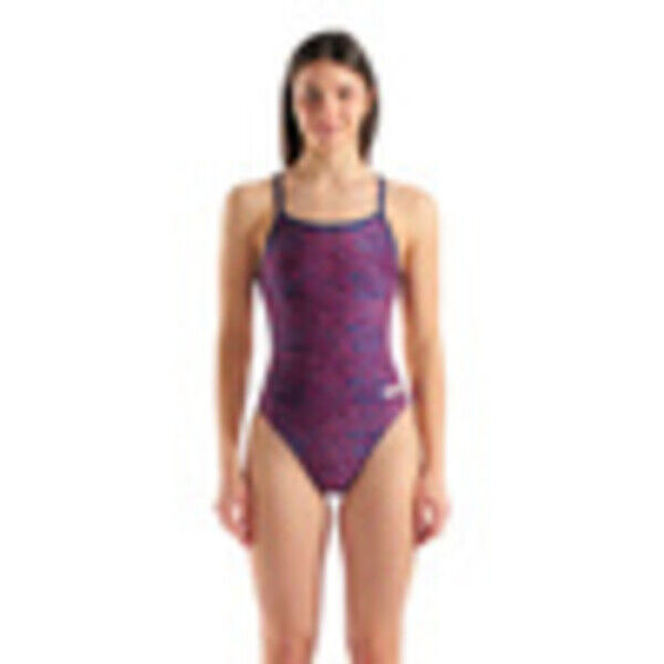 Strój kąpielowy damski Arena Women's Snakeskin Swimsuit Challenge Back Navy Team Red White Blue 010156417