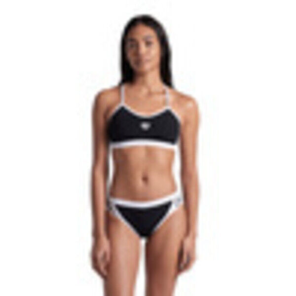 Strój kąpielowy damski Arena Women's Icons Bikini Cross Back Solid Black White 005037510