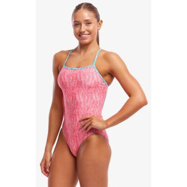 FUNKITA Strój kąpielowy damski jednoczęściowy SINGLE STRAP ONE PIECE sweet releaf FKS030L7199816