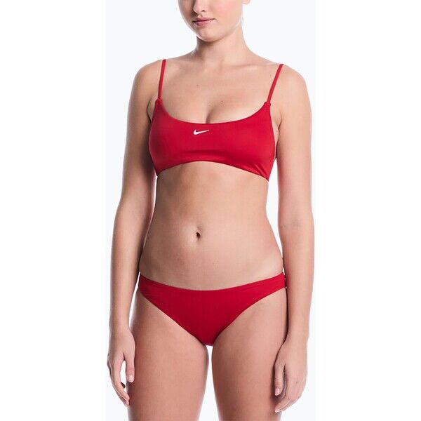 Strój pływacki dwuczęściowy damski Nike Essential Bralette Bikini gym red