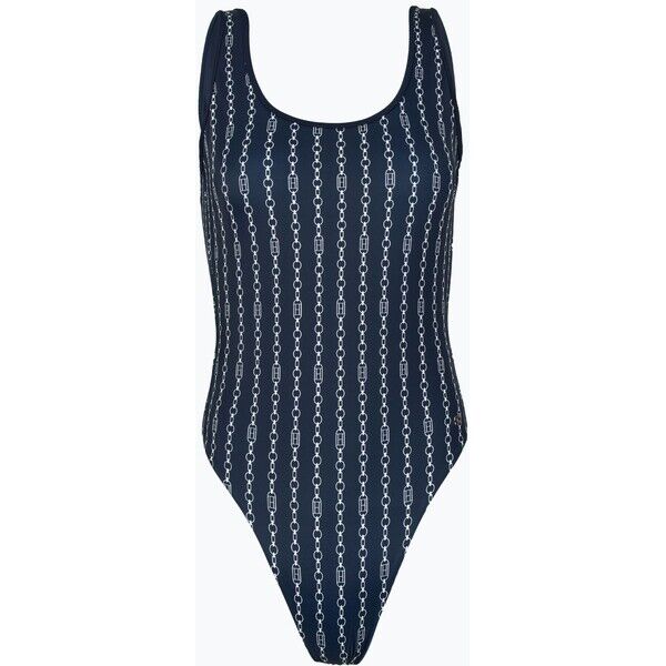 Strój kąpielowy jednoczęściowy damski Tommy Hilfiger One Piece Print (Ext) flag chain dark night navy