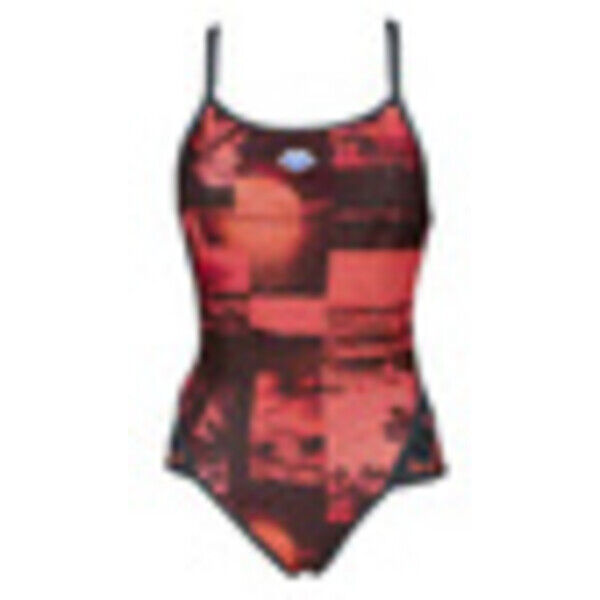 Strój kąpielowy damski Arena Women's Printed Icons Team Stripe Super Fly Back Asphalt Floreale Multi 004582550