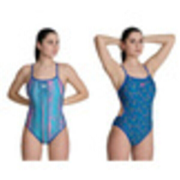 Strój kąpielowy damski Arena Women's Reversible Swimsuit Challenge Back Royal Multi 006633850