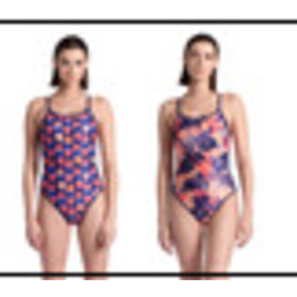 Strój kąpielowy damski jednoczęściowy Arena Women's Reversible Swimsuit Challenge Back Navy Multi 006633550