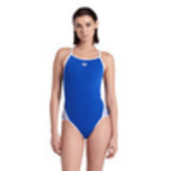 Strój kąpielowy treningowy damski Arena Women's Icons Super Fly Back Solid Royal White 005036702