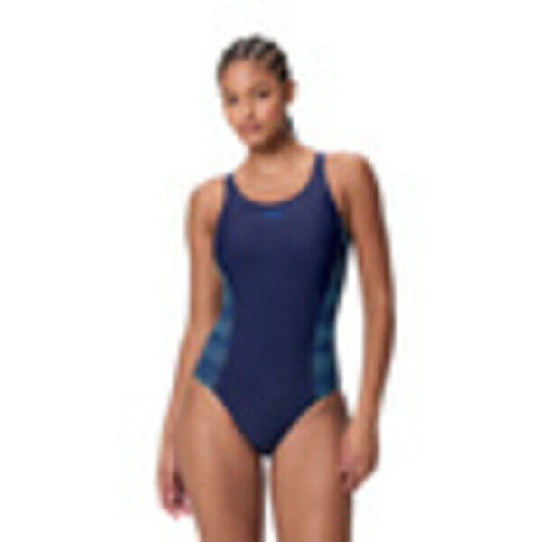 Strój kąpielowy jednoczęściowy damski Speedo Placement Medalist Navy 8-005285002