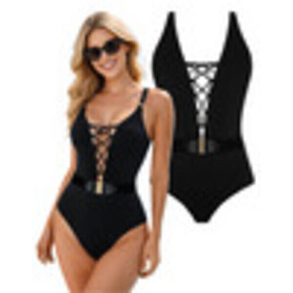 Strój kąpielowy damski Self Palm Beach Black S1036PC419