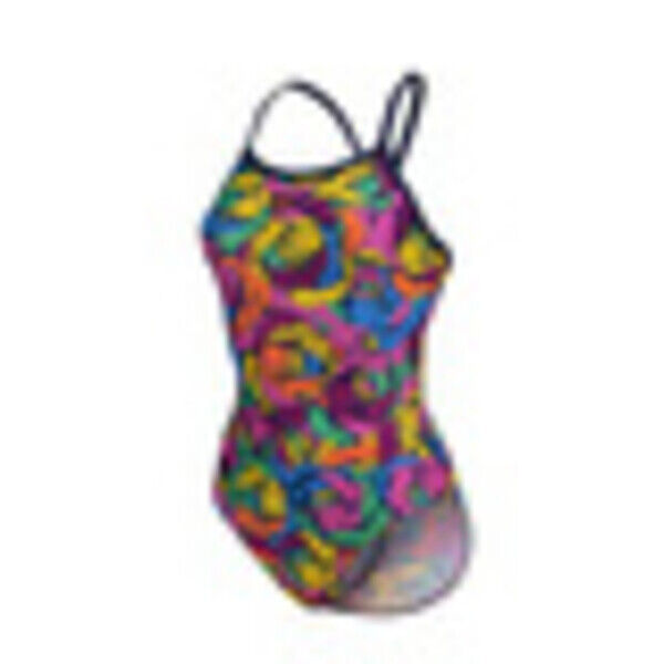 Strój kąpielowy damski Arena Women's Rose Parade Swimsuit Light Drop Back Freak Rose Multi Navy 006640907