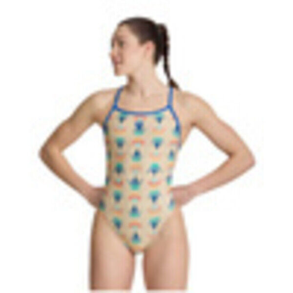 Strój kąpielowy damski Arena Women's Desert Vibes Swimsuit Booster Back Royal Light Pink Multi 006638790