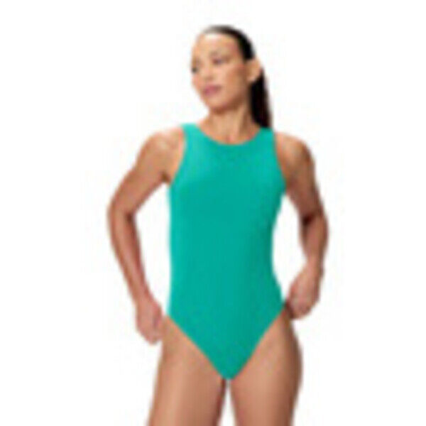 Strój kąpielowy jednoczęściowy damski Speedo Solid High Neck Green 8-A000143004