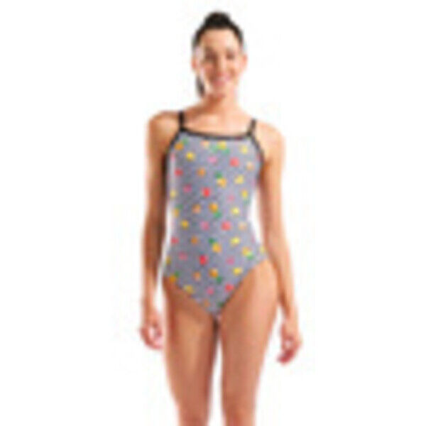 Strój kąpielowy damski Arena Women's Fruits Swimsuit Lightdrop Back White Multi Black 010710515