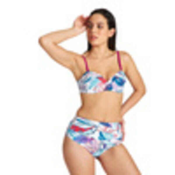Strój kąpielowy damski Arena Women's Cecilia Two Pieces White Multi Grape Violet 004152190