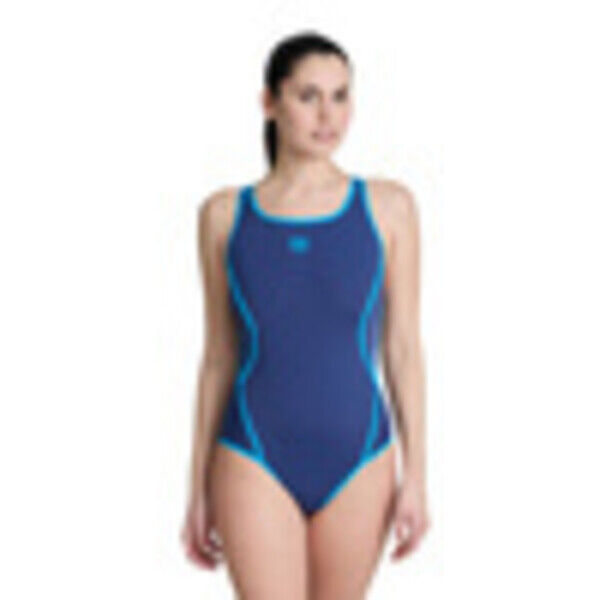 Strój kąpielowy damski Arena Women's Profile V Back Navy Turquoise 006643780