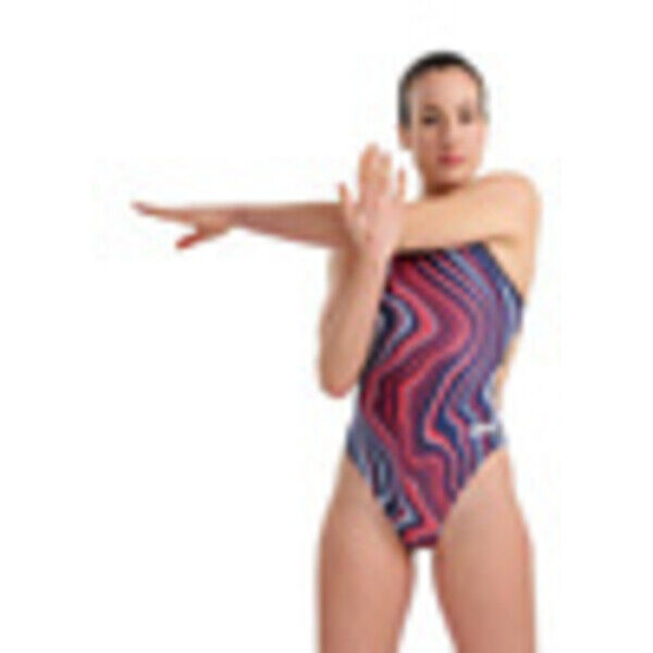 Strój kąpielowy jednoczęściowy damski treningowy Arena Challenge Navy Red 005562740