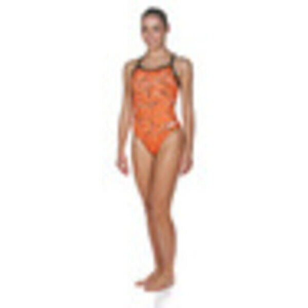 Strój kąpielowy damski kostium jednoczęściowy Arena Water Challenge Back Orange 001380305