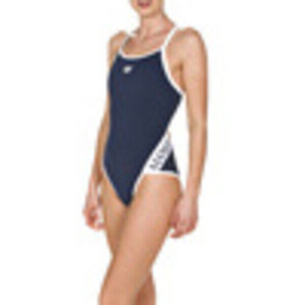 Strój kąpielowy damski jednoczęściowy treningowy na basen Arena Stripe Navy 001195701