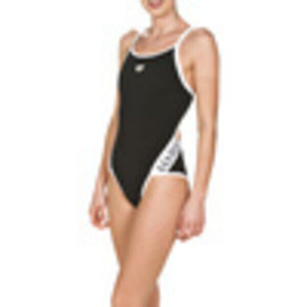 Strój kąpielowy damski jednoczęściowy treningowy na basen Arena Stripe Black 001195501