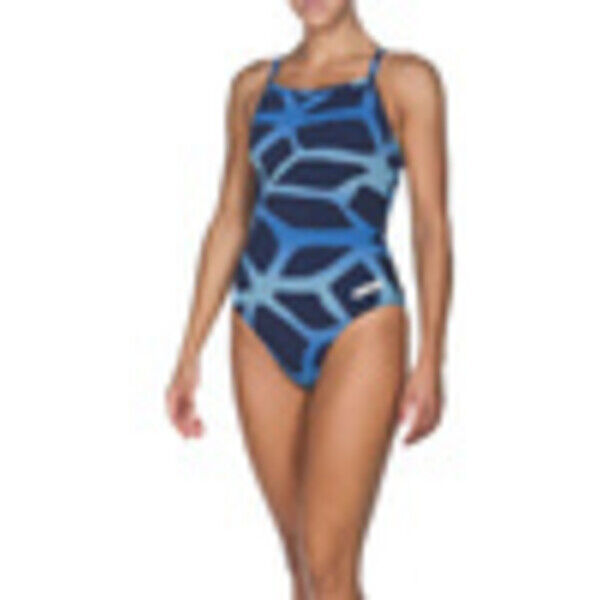 Strój kąpielowy damski jednoczęściowy treningowy Arena Spider Blue 000337707