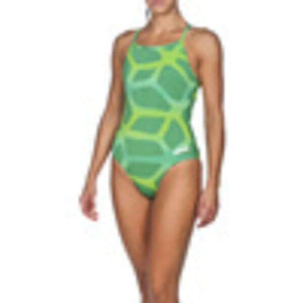 Strój kąpielowy damski jednoczęściowy treningowy Arena Spider Green 000337606
