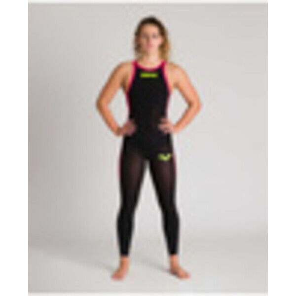 Damski strój startowy Arena Women's Powerskin E-Evo Ow Fbllob Black Fluo Yellow 25108503