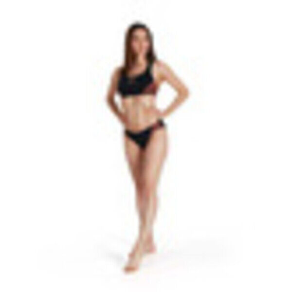 Strój kąpielowy damski Speedo Placement 2Piece Black Magenta Papaya Punch 8-12596H022