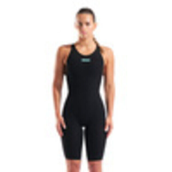 Strój startowy damski Arena Women's Powerskin Veloce Open Back Black Teal 011279100