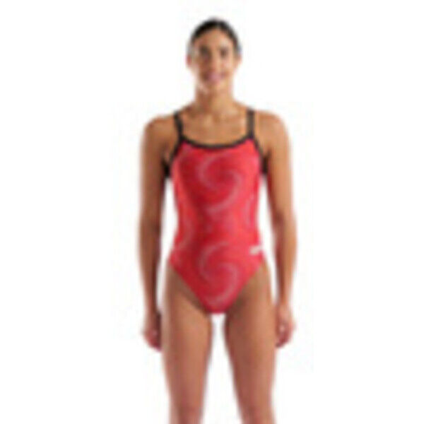 Strój kąpielowy damski Arena Women's Fireflow Swimsuit Challenge Black Team Red 010154400
