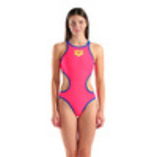 Strój kąpielowy damski Arena Women's One BigLogo One Piece Shocking Pink-Blue River 001198981