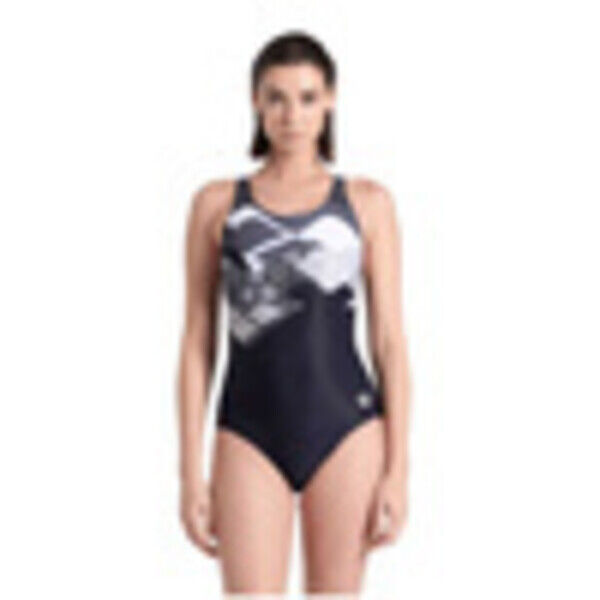 Strój kąpielowy damski Arena Women's Logo Kikko Control Pro Black Asphalt White Multi 006731550