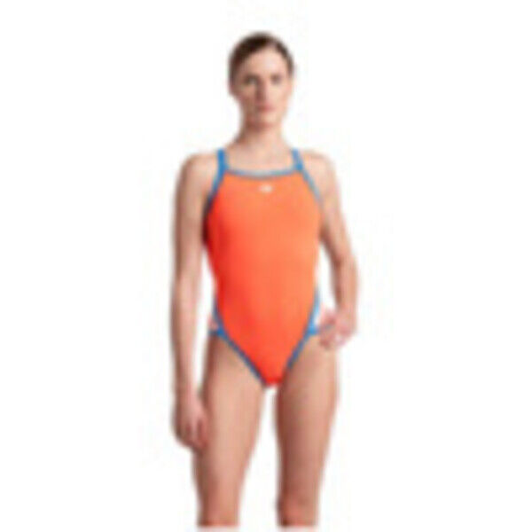 Strój kąpielowy damski Arena Women Team Icons Superfly Solid Bright Coral Blue River 005036980